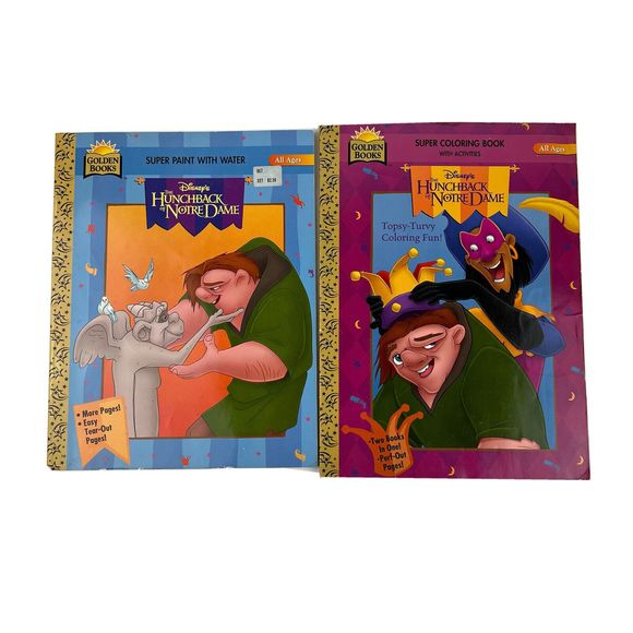 DISNEY Coloring Book Hunchback Notre Dame Paint w Water Lot Golden Book VTG 90s - Picture 1 of 7